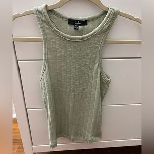 Sage Green Ribbed Knit Tank Top Lulus